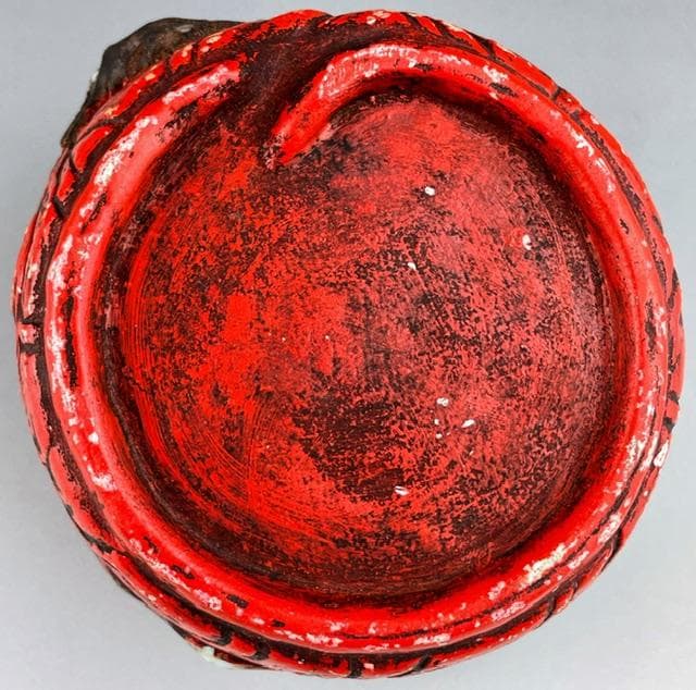 【希少】隅田焼 高浮彫人物立体造形焼物 明治期 ボウル トレイ 深皿 井上良斎