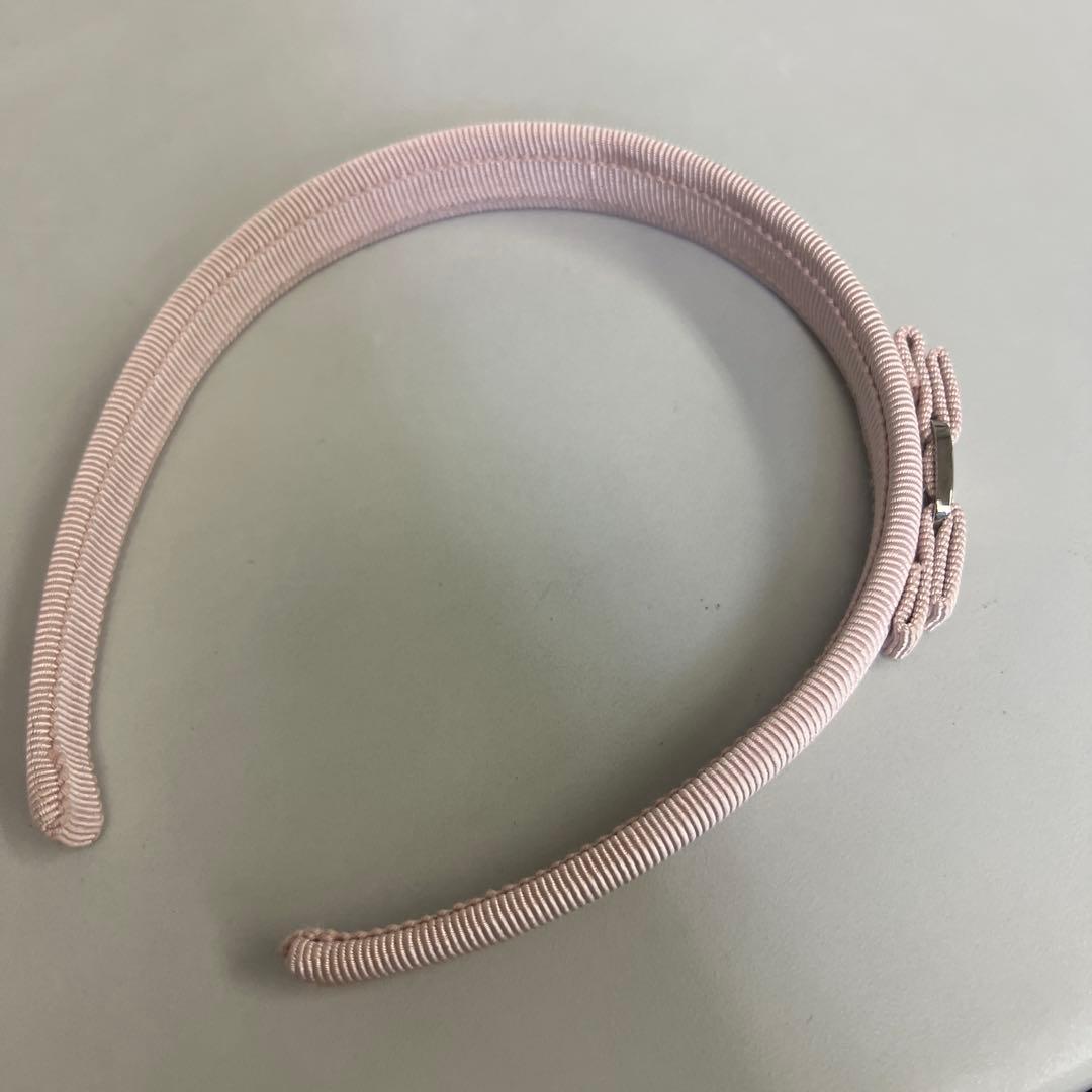 フェラガモ　リボン付きピンクヘアバンド