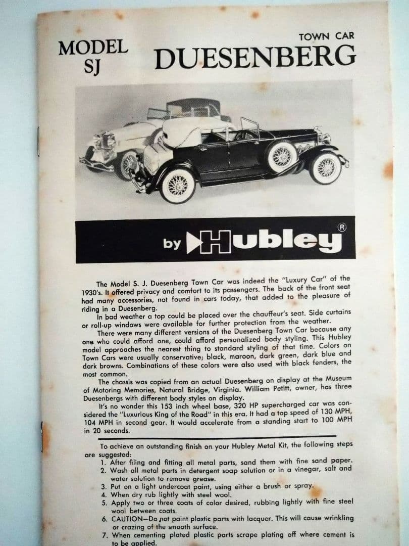 車　クラシックカー　メタルキット　１/１８　Ｄｕｅｓｅｎｂｅｒｇ　モデルＳＪ