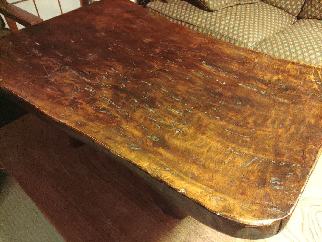 Poinciana様　アフリカ民芸品　無垢　座卓　テーブル　天然木　ヴィンテージ