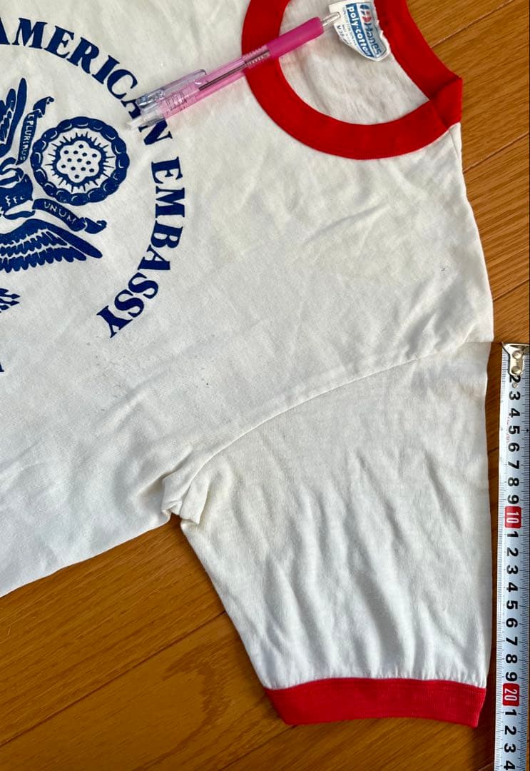 80's MADE IN U.S.A 13starリンガーTee 裾シングル