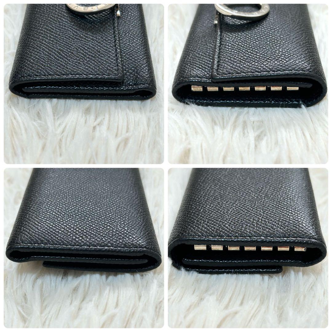 現行・極美品✨ブルガリ　6連キーケース　サークルロゴ　黒　RFIDタグ