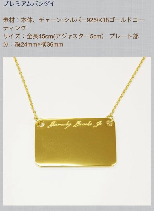 タイガー&バニー　バーナビーネックレス　プレミアムバンダイ