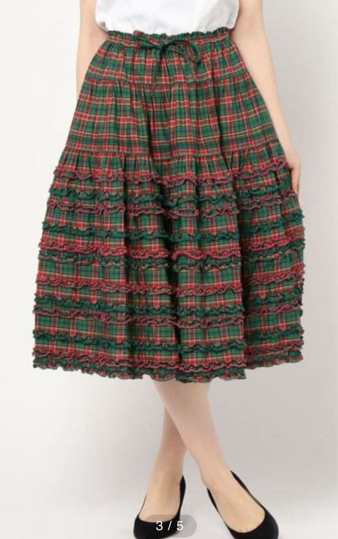 ピンクハウス　オリジナルタータンチェックスカート　フリル　スカート