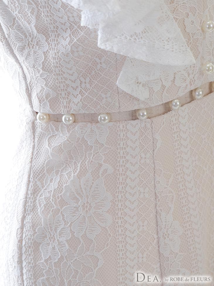 【大人可愛い♡】ROBEdeFLEURS 総レースｘパールフリルマーメイドドレス