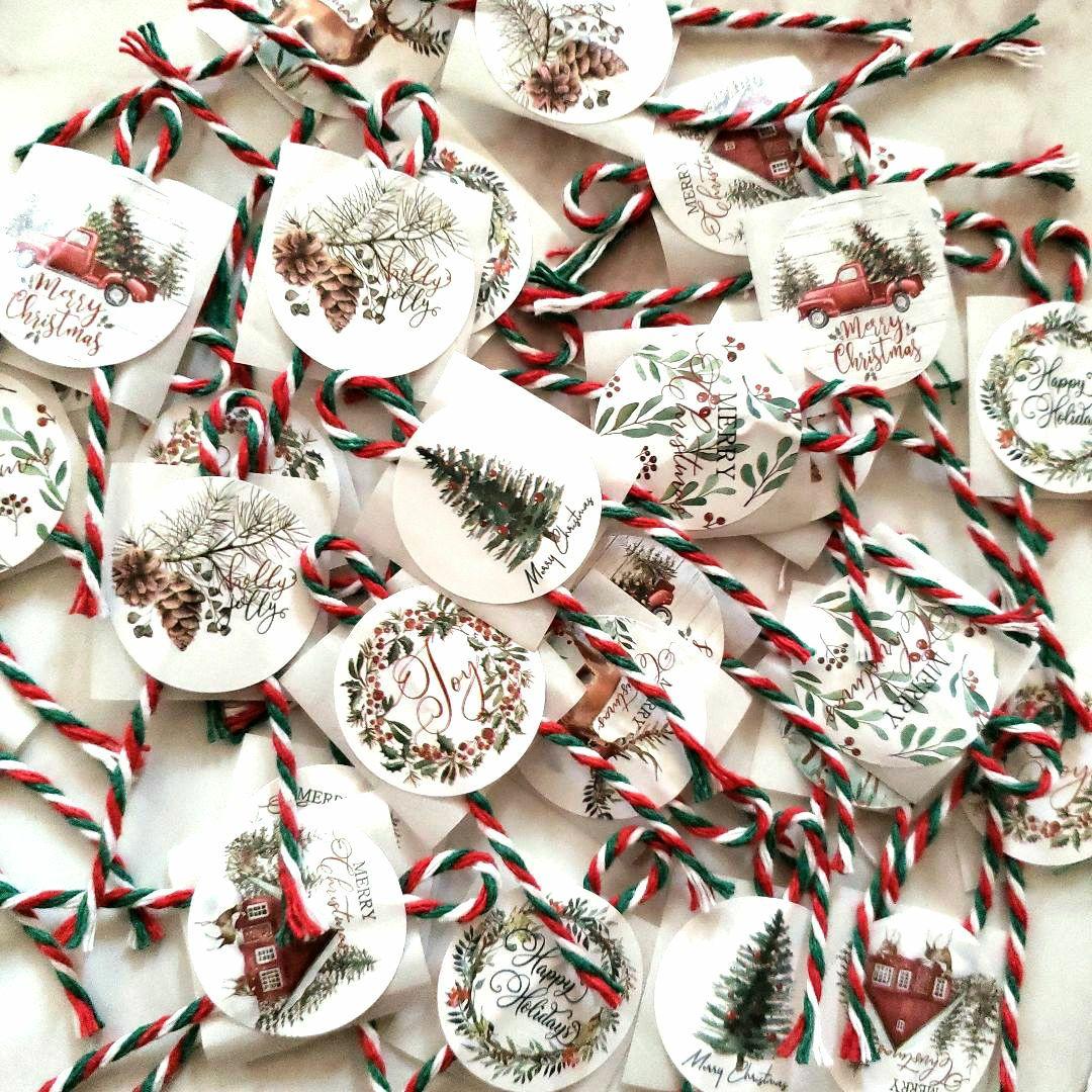 No.223　リボン付きサンキューシール　クリスマス　リボンシール　ギフトシール