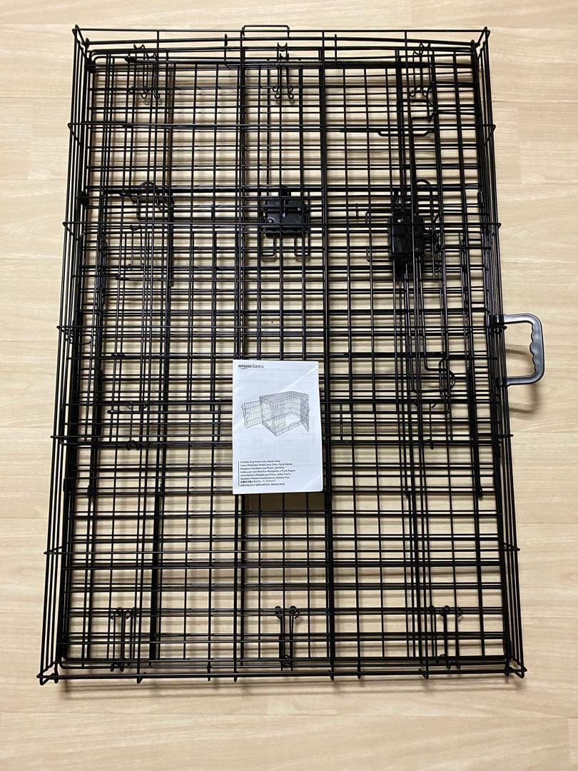 Amazonベーシック 犬 ペットケージLL 折りたたみ トレー付 ブラック
