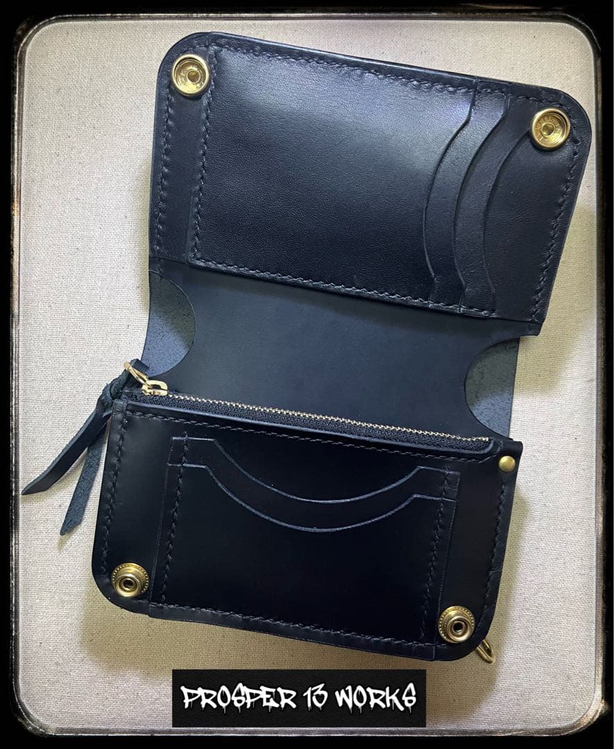 ミドル トラッカーウォレット 3層 姫路レザー