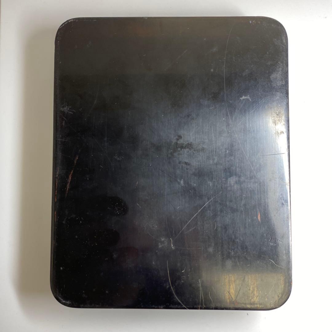 時代 本相黒 硯箱 22.5×18.5×4.5cm 東キ7-1129☆2Fトコチ