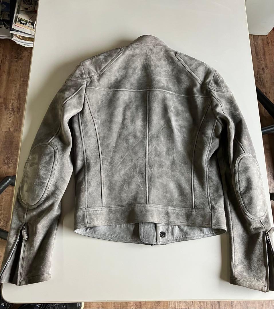 値下げTOMFORD トムフォード　スエードシングルライダース　グレー　44