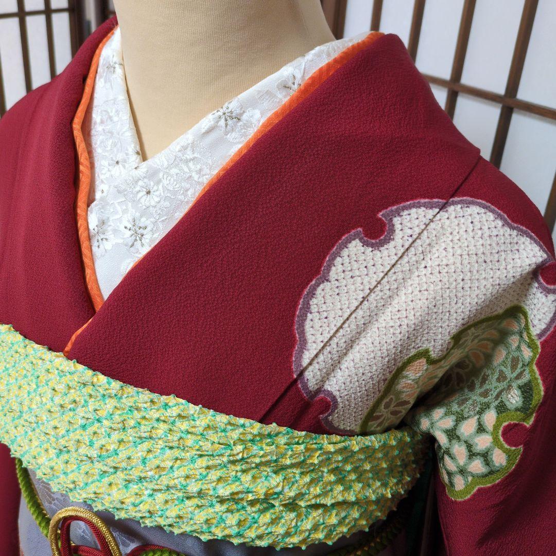 カリメルアロス身丈164センチ　振袖帯セット　正絹