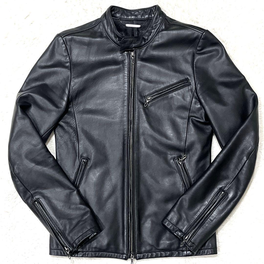 ゴスタールジフーガ 馬革 シングルライダース 総柄 裏地ペイズリー柄 サイズ44