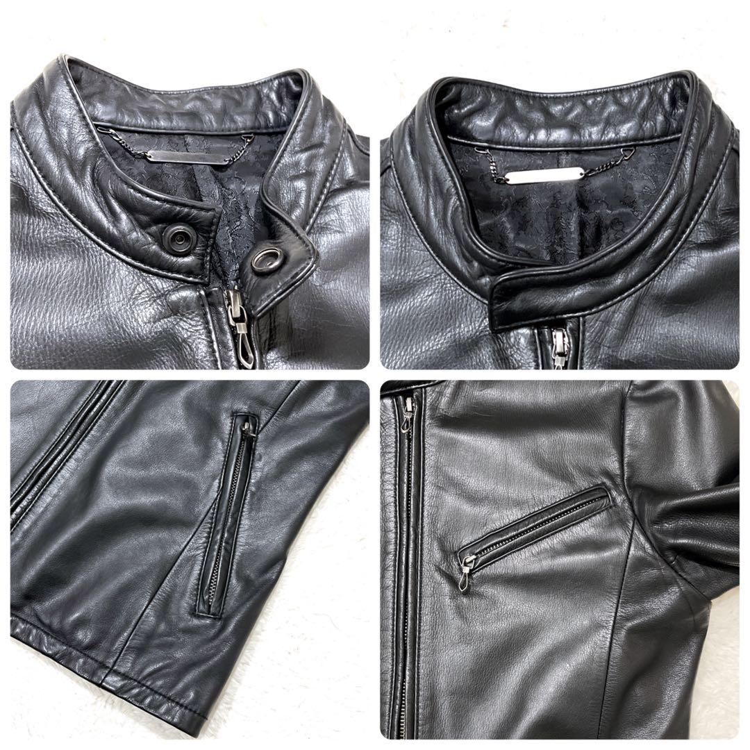 ゴスタールジフーガ 馬革 シングルライダース 総柄 裏地ペイズリー柄 サイズ44