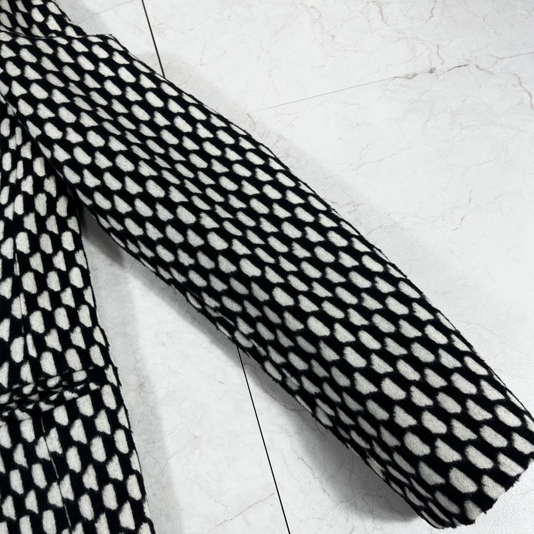 ✨極美品 マックスマーラ 白タグ 格子チェック スタンドカラーコート アルパカ混