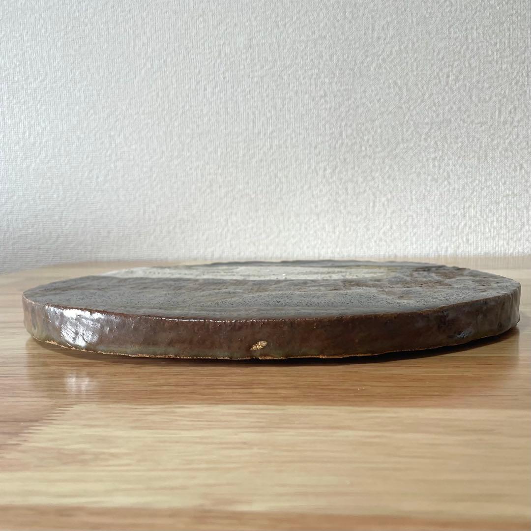 田村耕一 在印 陶板 鉄絵 人間国宝 益子焼 笠間焼 飾り皿