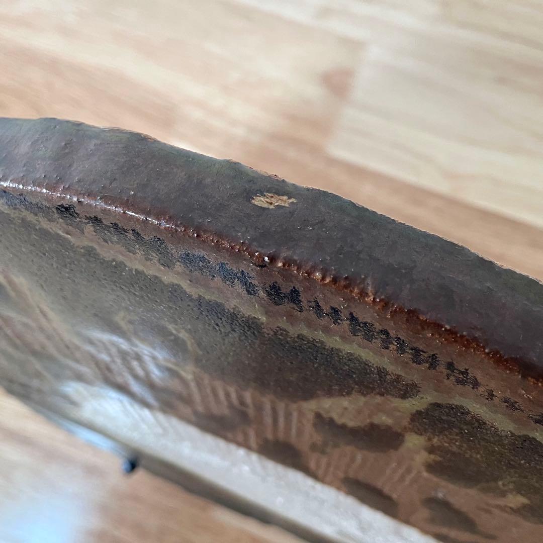 田村耕一 在印 陶板 鉄絵 人間国宝 益子焼 笠間焼 飾り皿