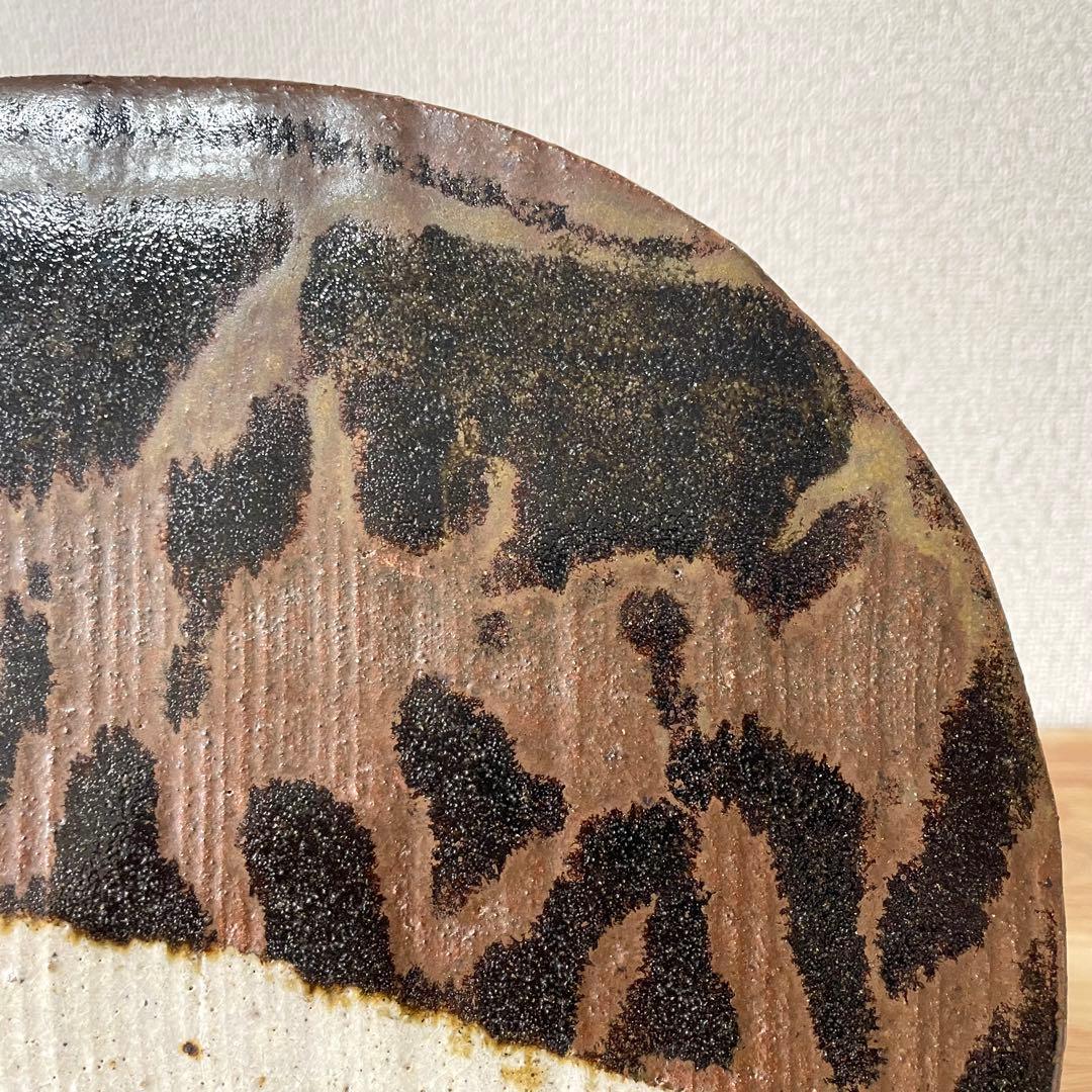 田村耕一 在印 陶板 鉄絵 人間国宝 益子焼 笠間焼 飾り皿