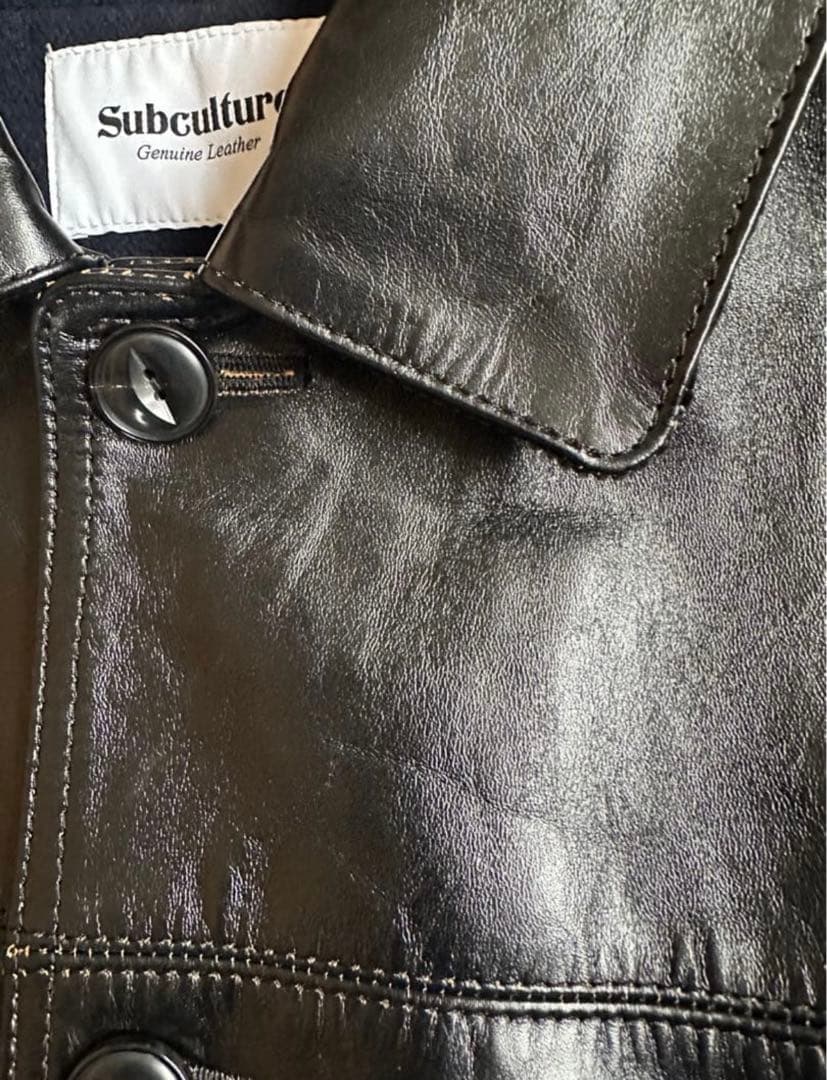 subculture サブカルチャー　レザーカーコート　2