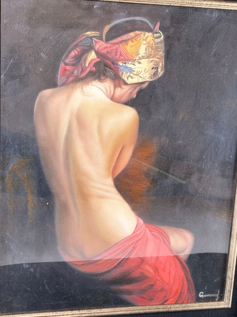 油彩画 裸婦 壁掛け 人物画 美女ヌード 油絵 油彩