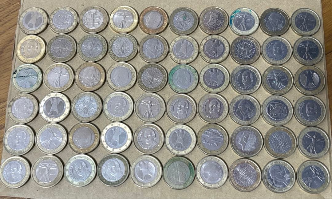 ユーロ　1ユーロ　60枚　　硬貨　まとめ売り