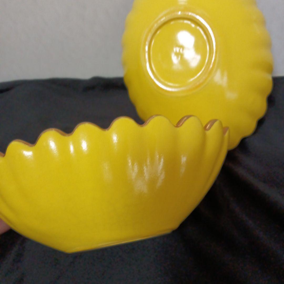 加賀瑞山　萬古焼　菊皿　花　2客　鉢　菊紋　金縁