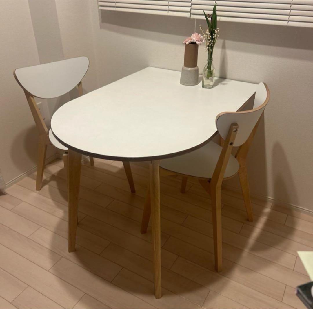 ココさん専用ホワイト楕円形ダイニングテーブルセット