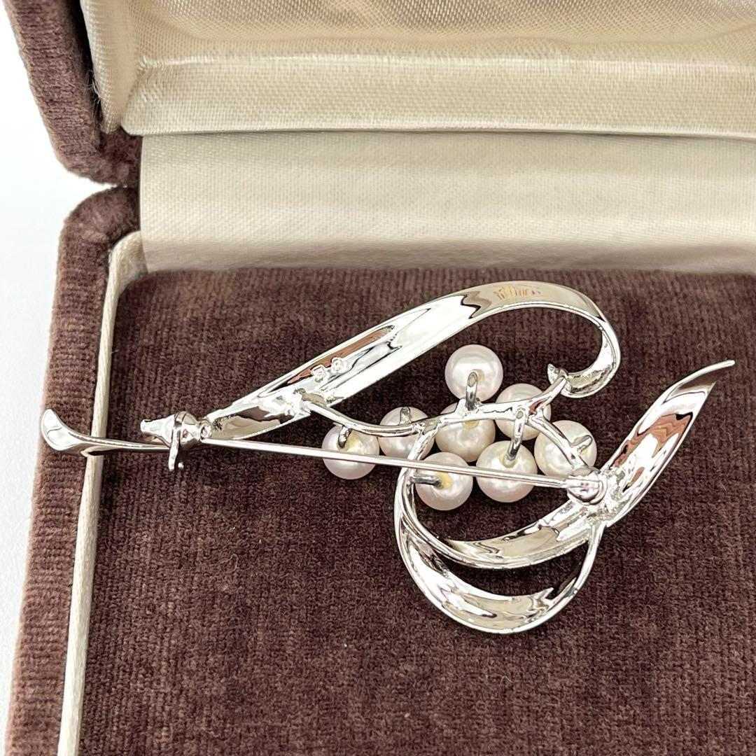 【美品✨】MIKIMOTO ブローチ 8粒 パール 本真珠 フラワー シルバー
