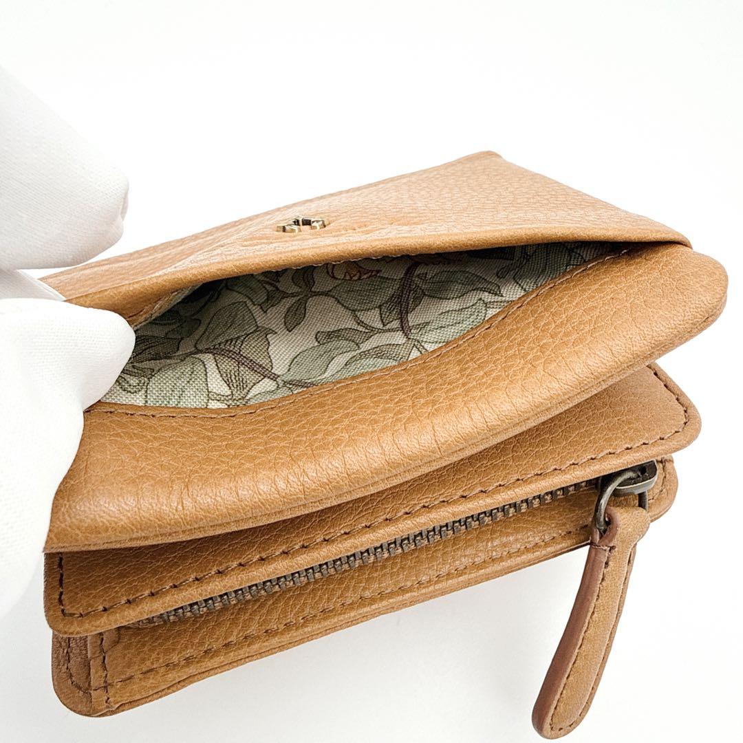 【美品】Dakota 二つ折り財布 コンパクト 本革 馬蹄 L字ファスナー