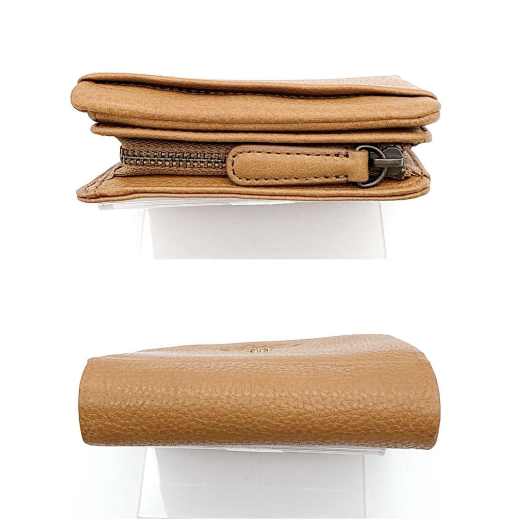 【美品】Dakota 二つ折り財布 コンパクト 本革 馬蹄 L字ファスナー