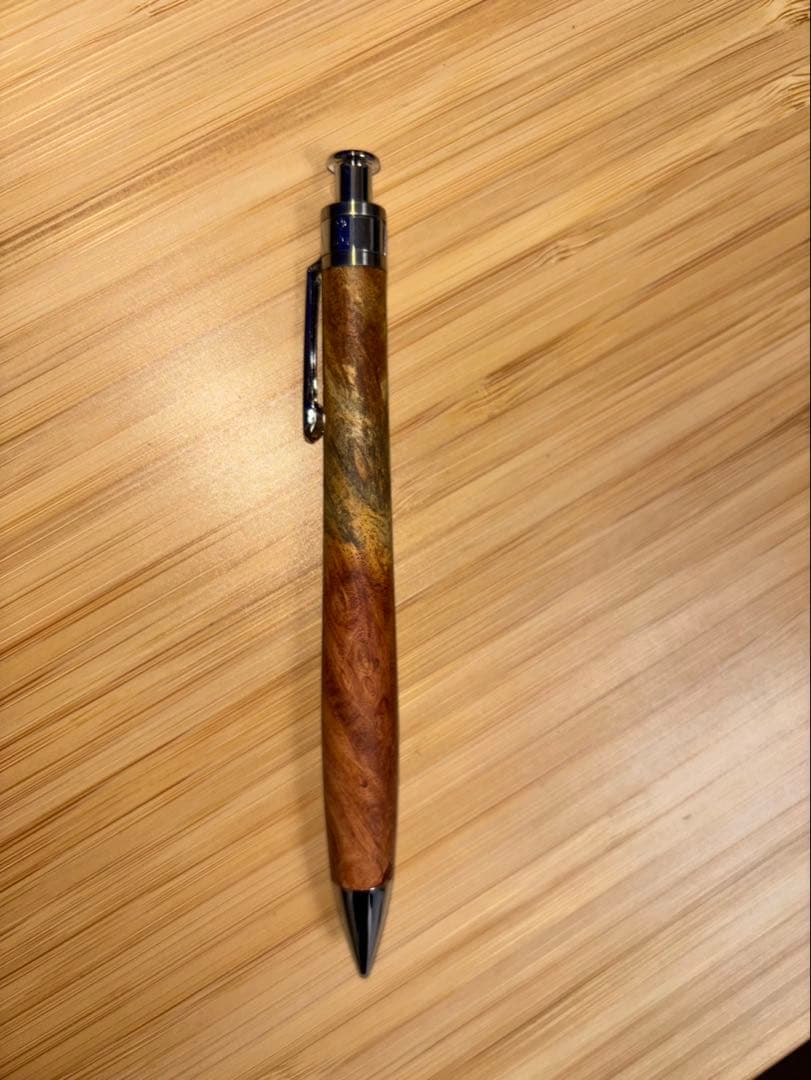 工房楔 シャープペンシル0.5mm 花梨紅白(こぶ杢)