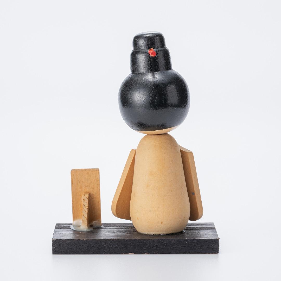 沖縄風景の木製こけし 約16cm