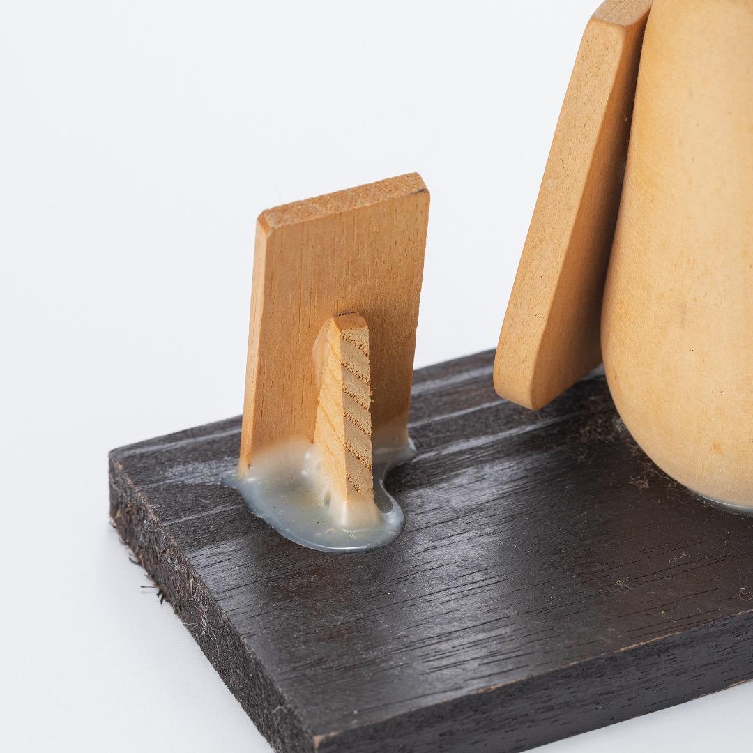 沖縄風景の木製こけし 約16cm