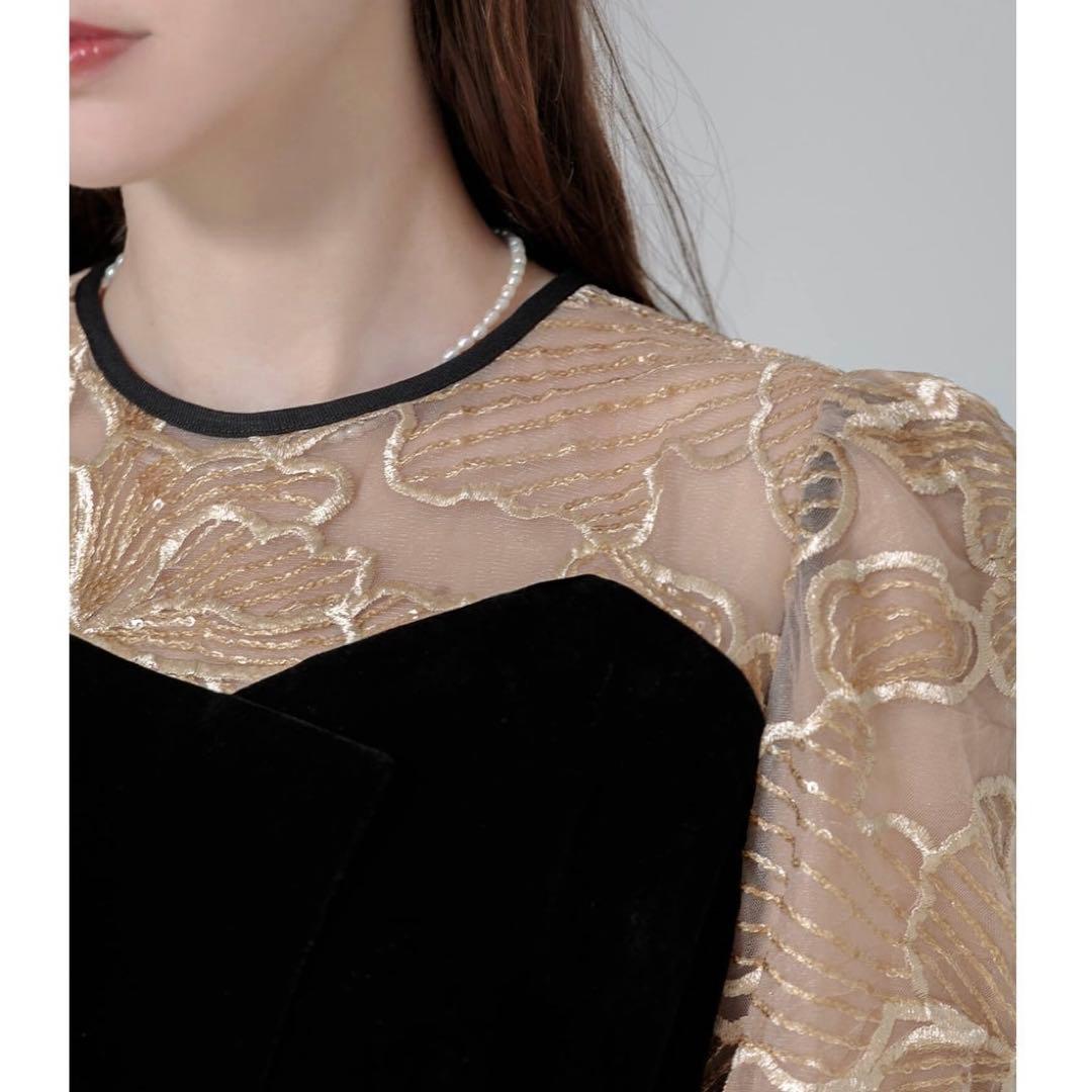 Leja ブラック・ゴールド ロングドレス