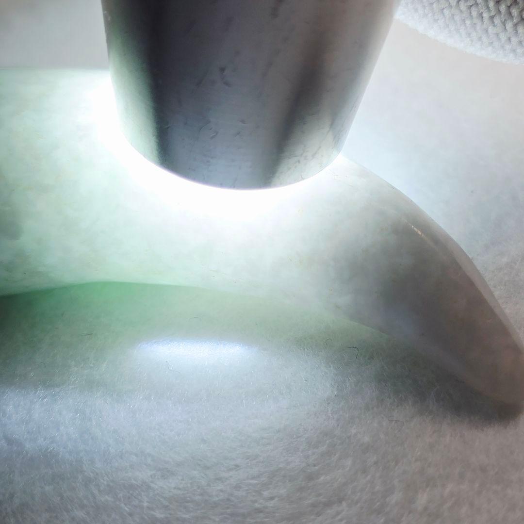 古美術 翡翠 氷糯 辣緑 手彫 龍頭紋 獣牙形 根付 玉佩 玉衝牙 お守り 美品