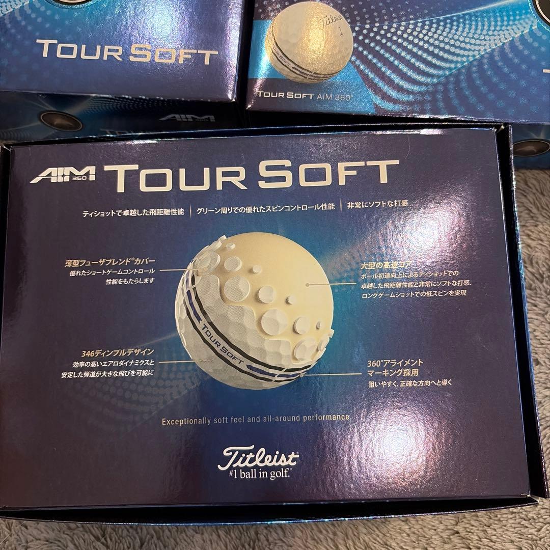 ★新品★タイトリスト ツアーソフトエイム360 ホワイト 3ダース　おまけ付き