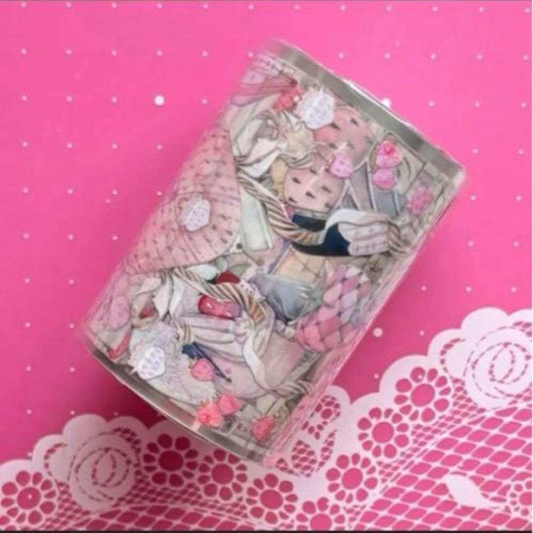 PET 7cm×10m 半熟草莓 海外マステ　树下下下　苺　イチゴ　いちご