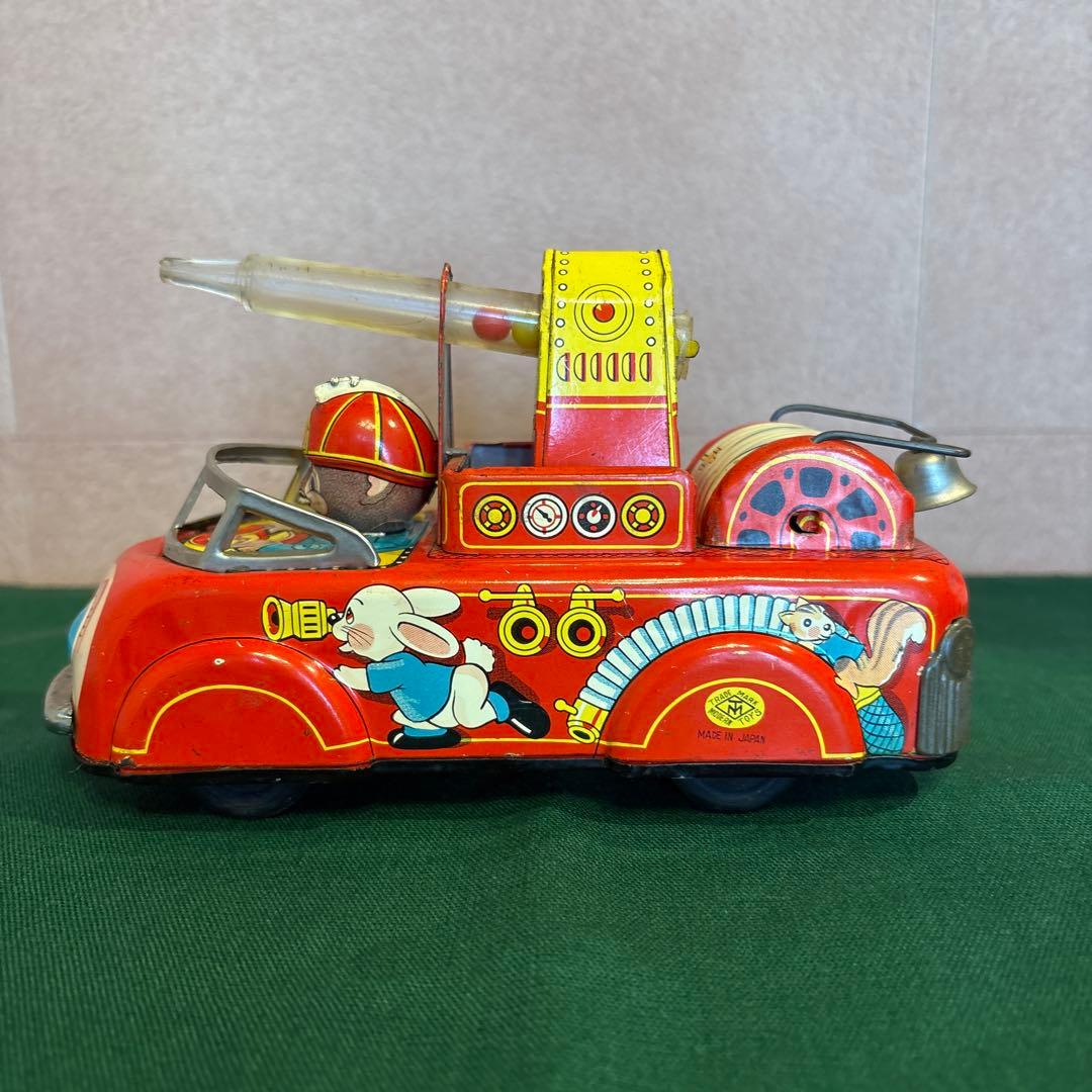 ブリキ　アニマル消防車　昭和レトロ