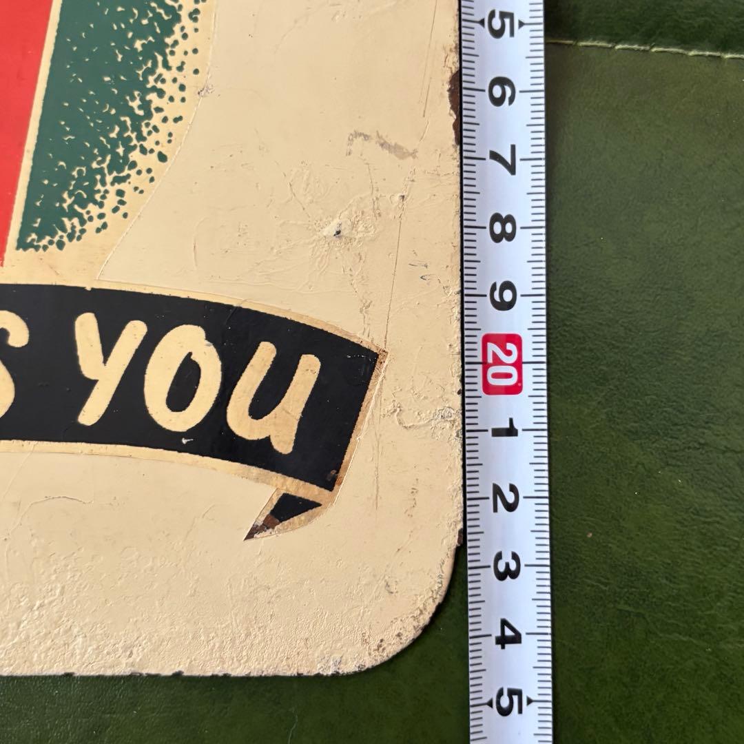 【7UP セブンアップ】アメリカヴィンテージ　突き出し両面看板