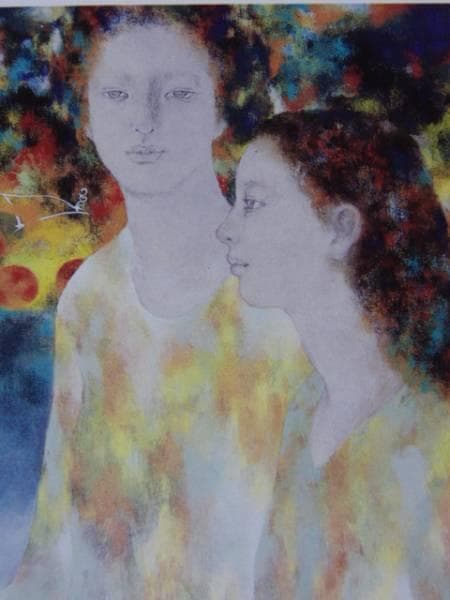 山下保子、【秋陽】、希少な額装用画集より、新品額装付、状態良好