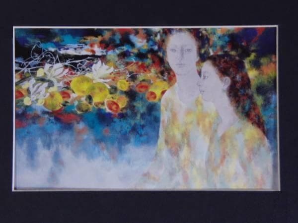 山下保子、【秋陽】、希少な額装用画集より、新品額装付、状態良好