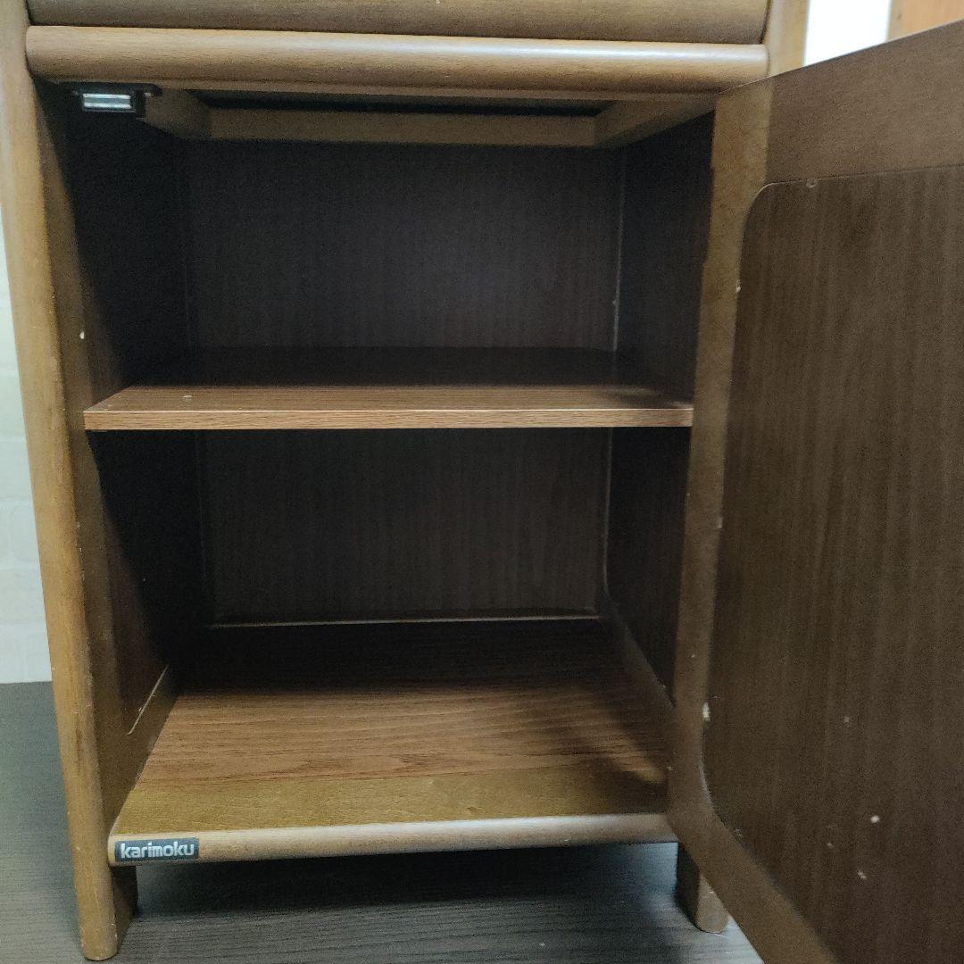 karimokuカリモク家具 電話台 花台 飾棚 サイドテーブル 引出し収納扉付