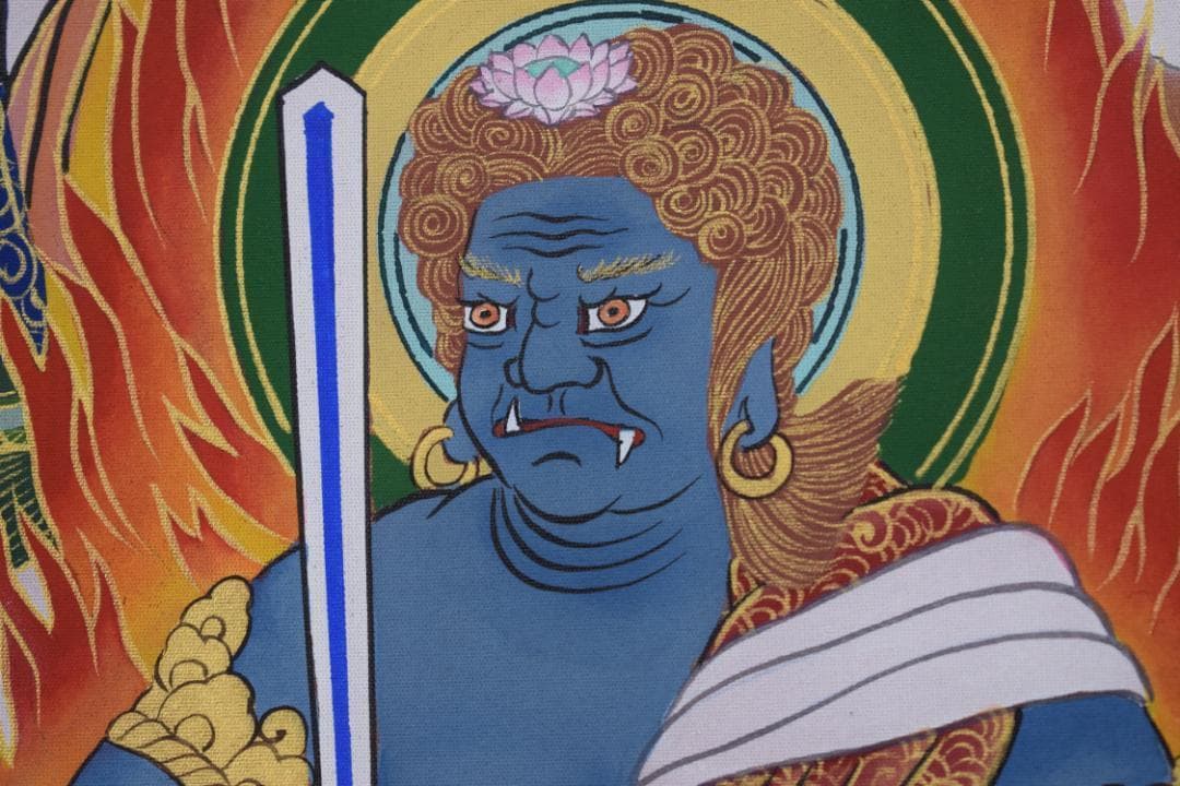 【真作】田島翠峰/十三仏図/十三佛図/掛軸☆宝船☆Z-376