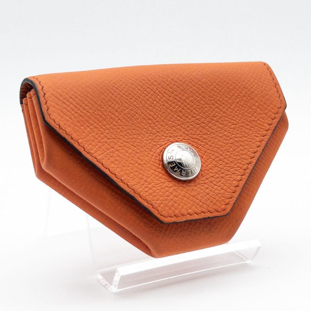 【極美品】HERMES ルヴァンキャトル　ケース　小銭入れ　オレンジ