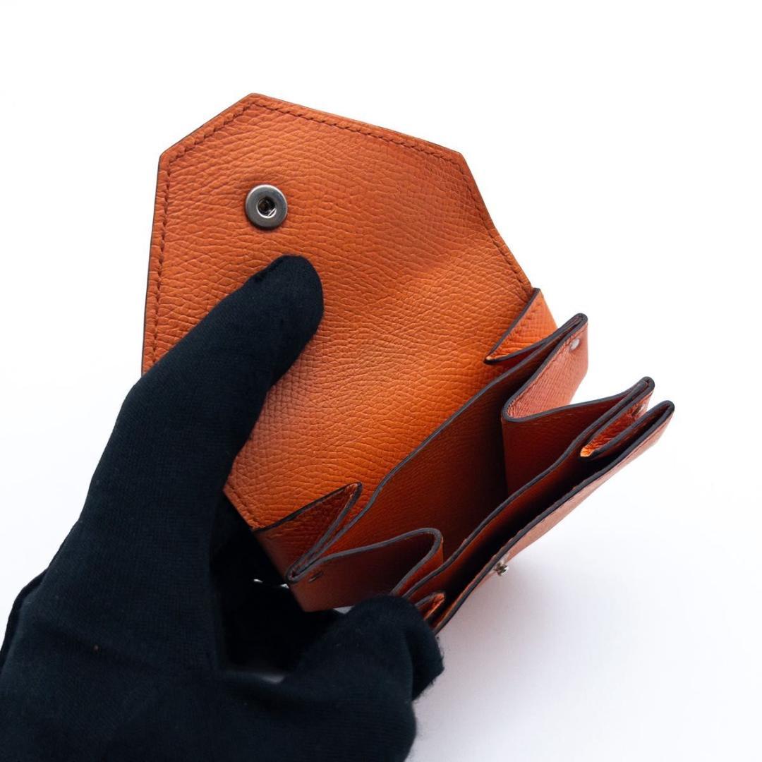 【極美品】HERMES ルヴァンキャトル　ケース　小銭入れ　オレンジ