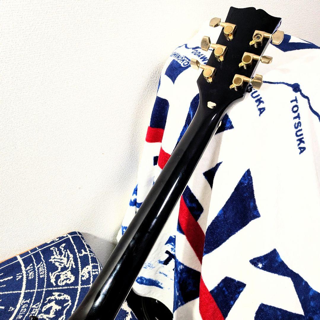 レスポールカスタム 左 レフティ エレキギター 黒金