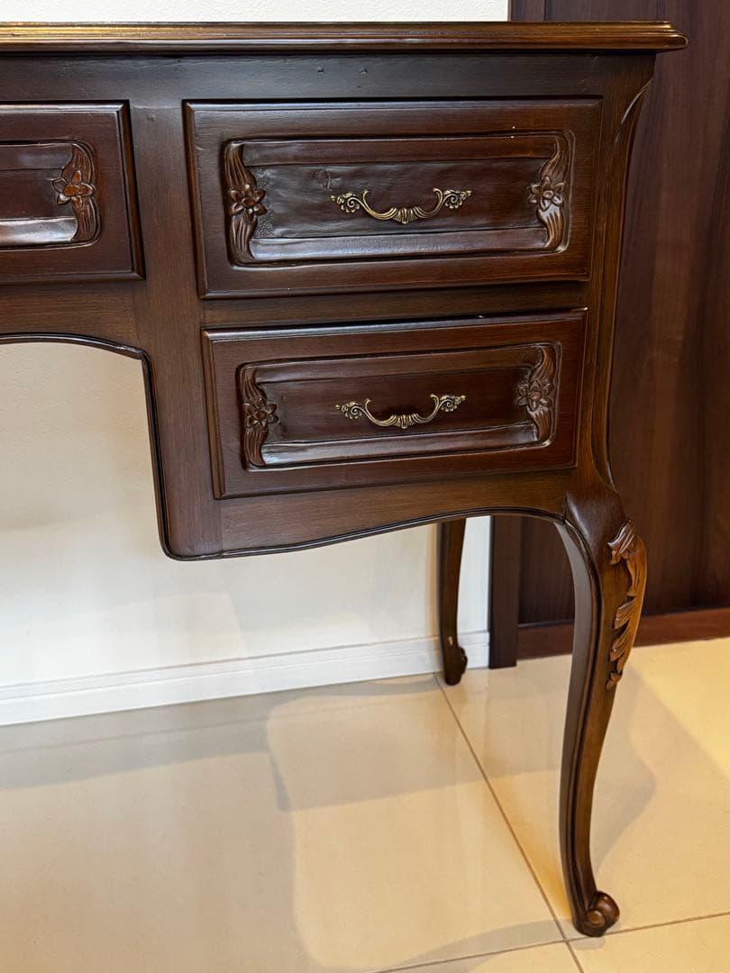 Vivishop様　英国調　アンティーク木製デスク ダークブラウン