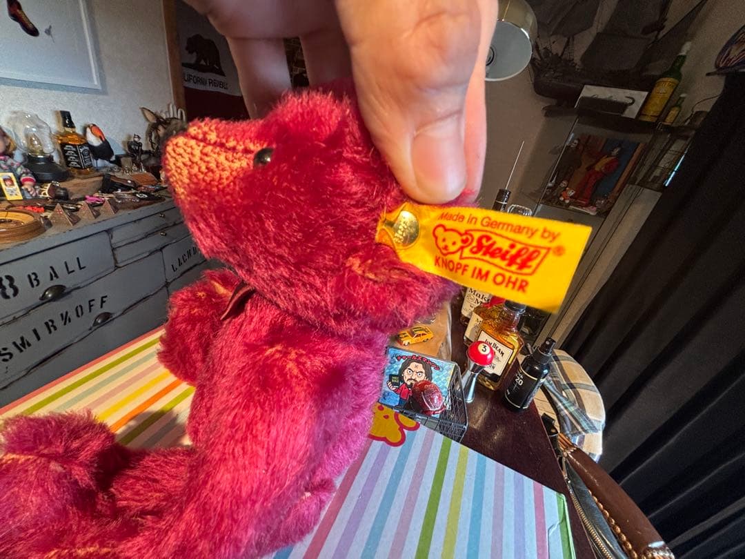 Steiff ピンク ぬいぐるみ ボタンの耳付き