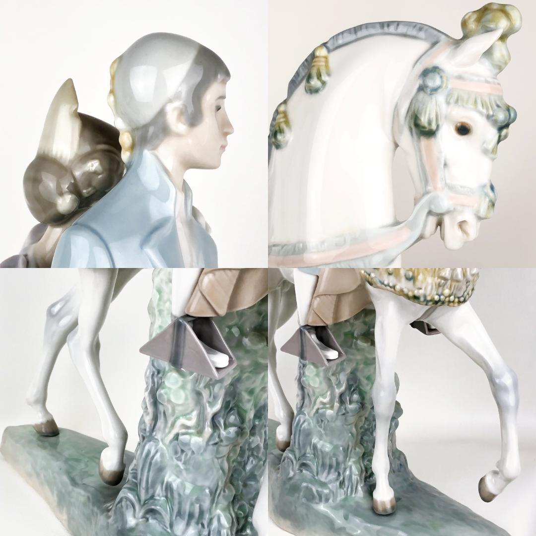 【希少・大型45cm・クリーンアップ済】リヤドロ／馬に乗ったカップル／F19-S