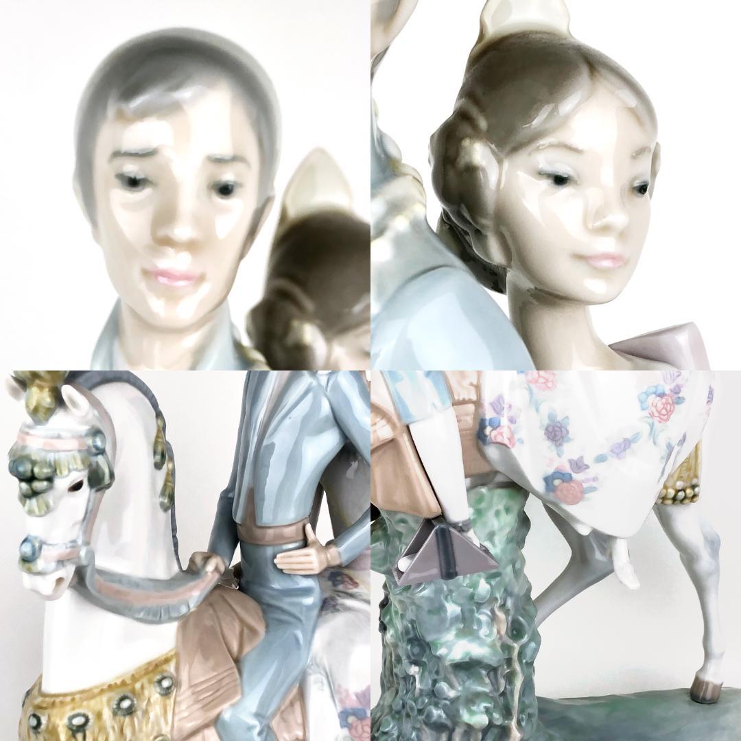 【希少・大型45cm・クリーンアップ済】リヤドロ／馬に乗ったカップル／F19-S