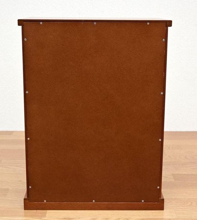 【新品アウトレット】背面ミラー付きガラスコレクションケース ダークブラウン